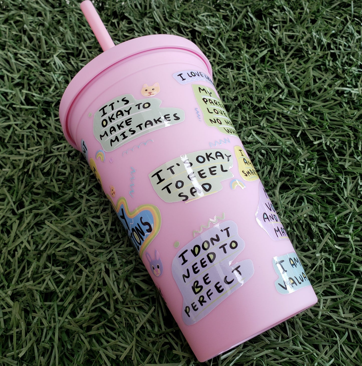 Kid Daily Affirmations - 16oz Pink or Blue Tumbler