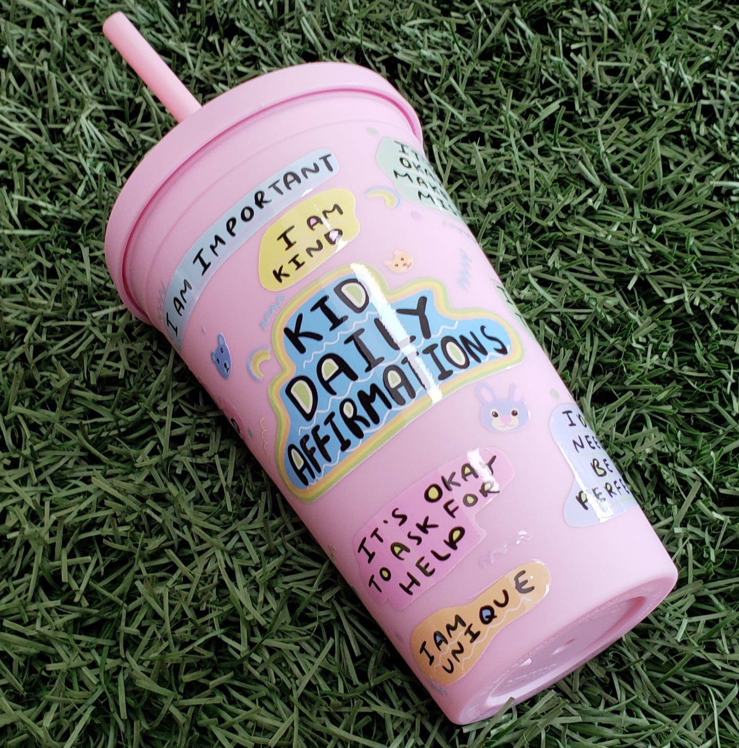 Kid Daily Affirmations - 16oz Pink or Blue Tumbler