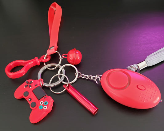 Green, Red or Black Gamer Kids Safety Keychains