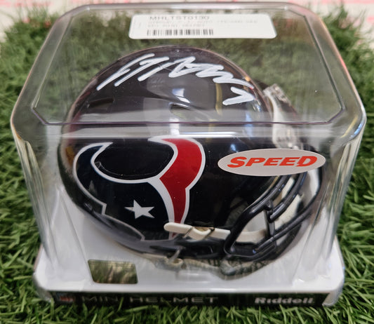 CJ Stroud Autographed Houston Texans Mini Speed Helmet With Fanatics COA