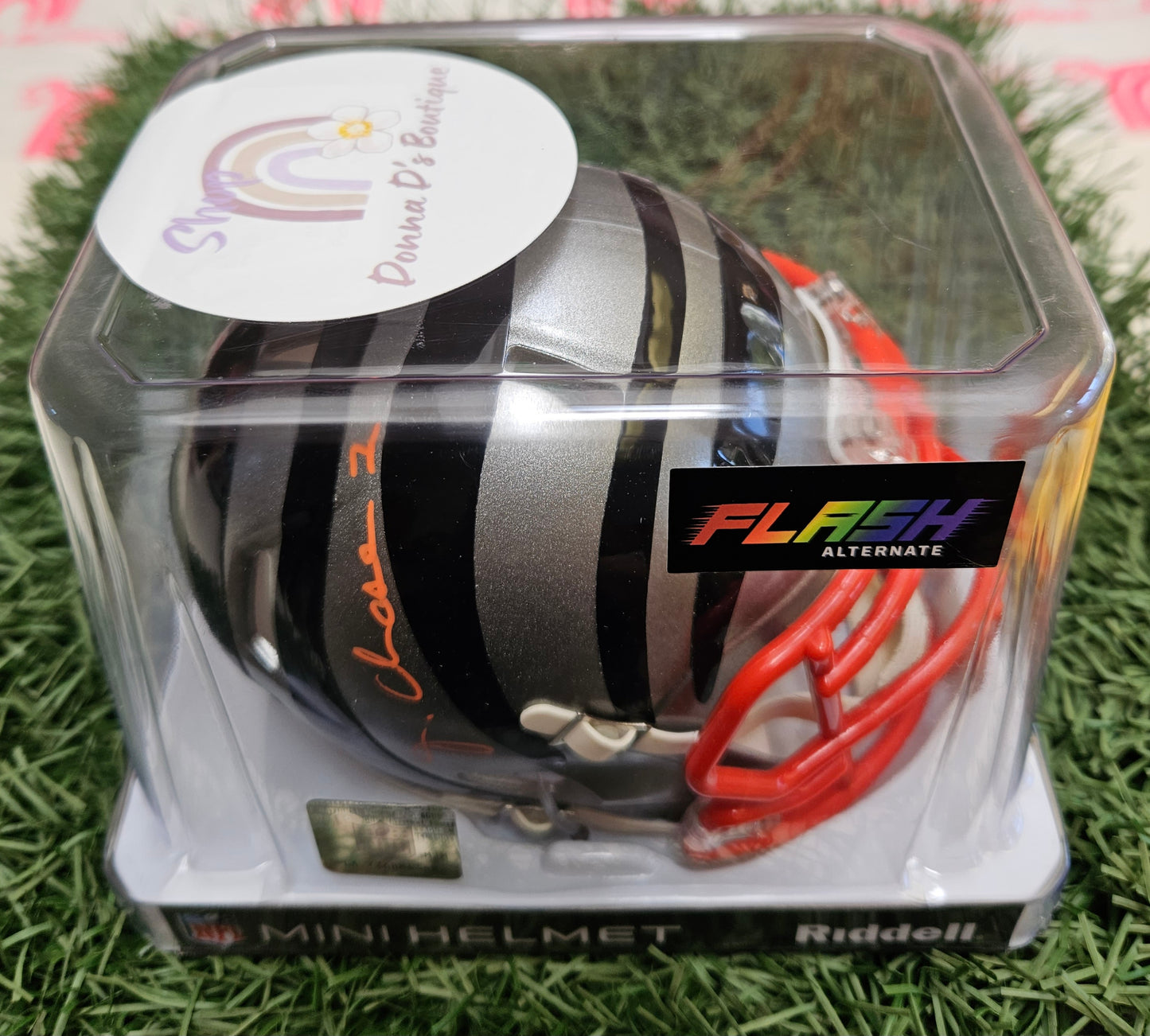 Ja’Marr Chase Signed Autographed Bengals FLASH Mini Helmet Beckett BAS