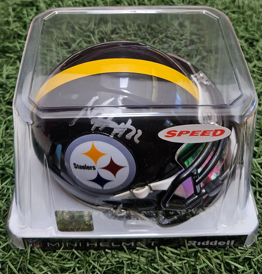 Najee Harris (Visor) Pittsburgh Steelers Signed Riddell Speed Mini Helmet