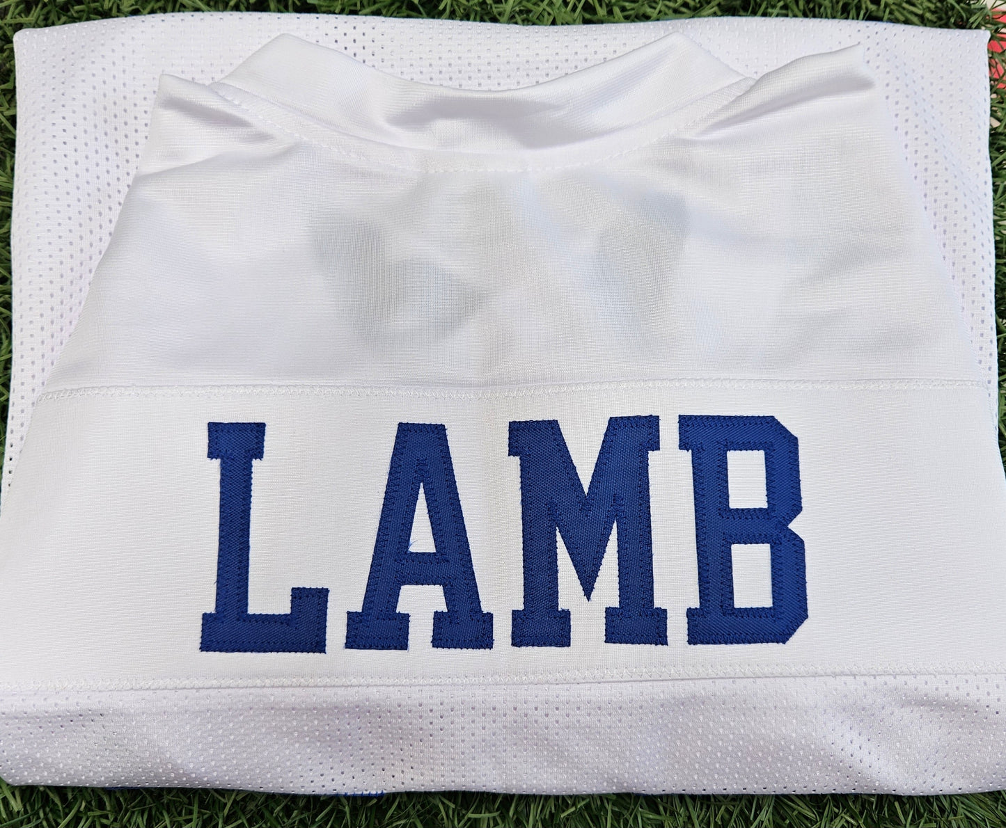 Autographed/Signed CeeDee Lamb Dallas White Football Jersey JSA COA