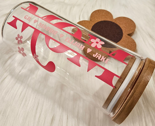 Personalized MOM Glass Cup - 20oz