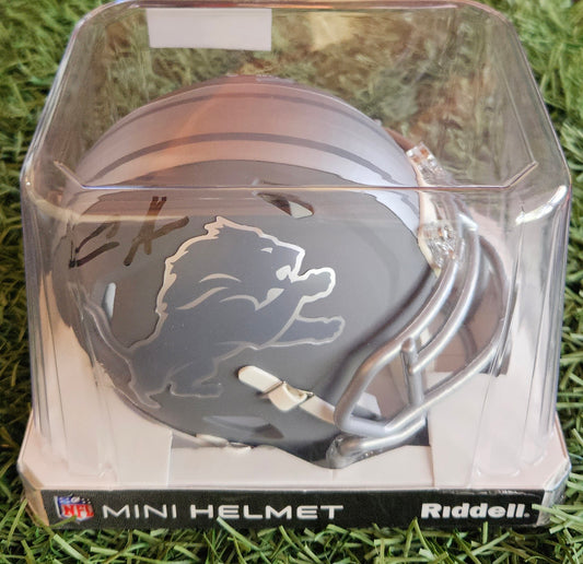 Aidan Hutchinson Signed Detroit Lions Slate Alternate Speed Mini Football Helmet