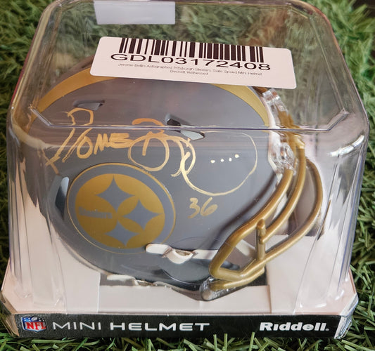 Steelers Jerome Bettis Autographed Signed Slate Speed Mini Helmet - Beckett