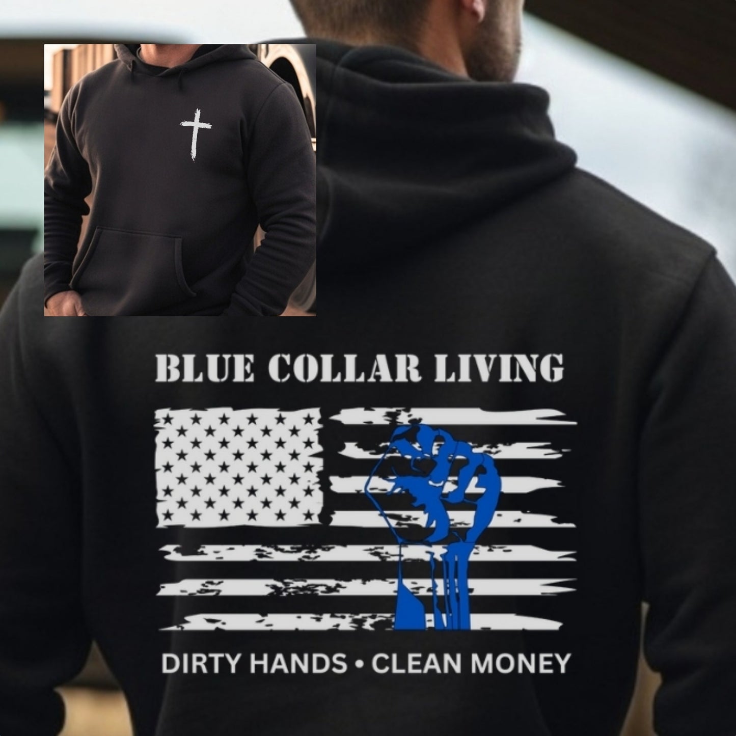BLUE COLLAR LIVING Black Unisex Hoodie