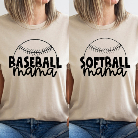 Baseball Mama and Softball Mama Soft Cream Unisex Tshirt