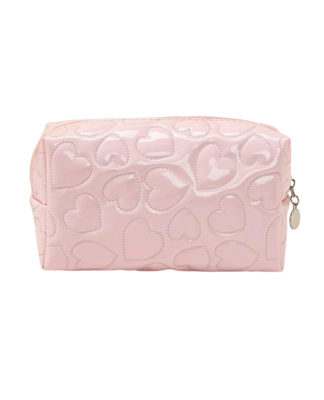 Pink Heart Quilted Makeup Bag