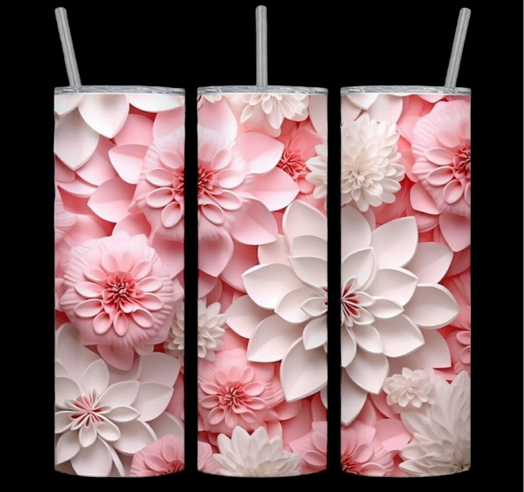 Pink Flower Power - 20oz Tumbler