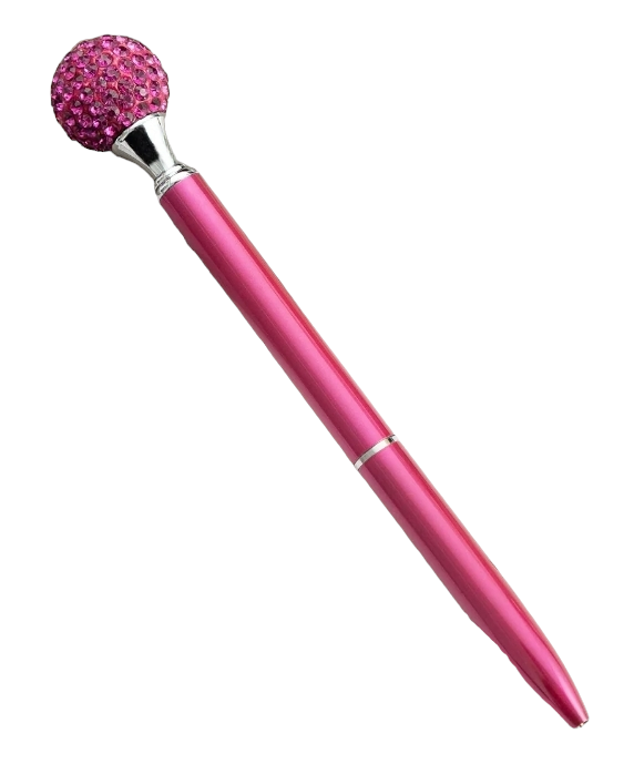 Rhinestone Ball Rotating Ballpoint Pen