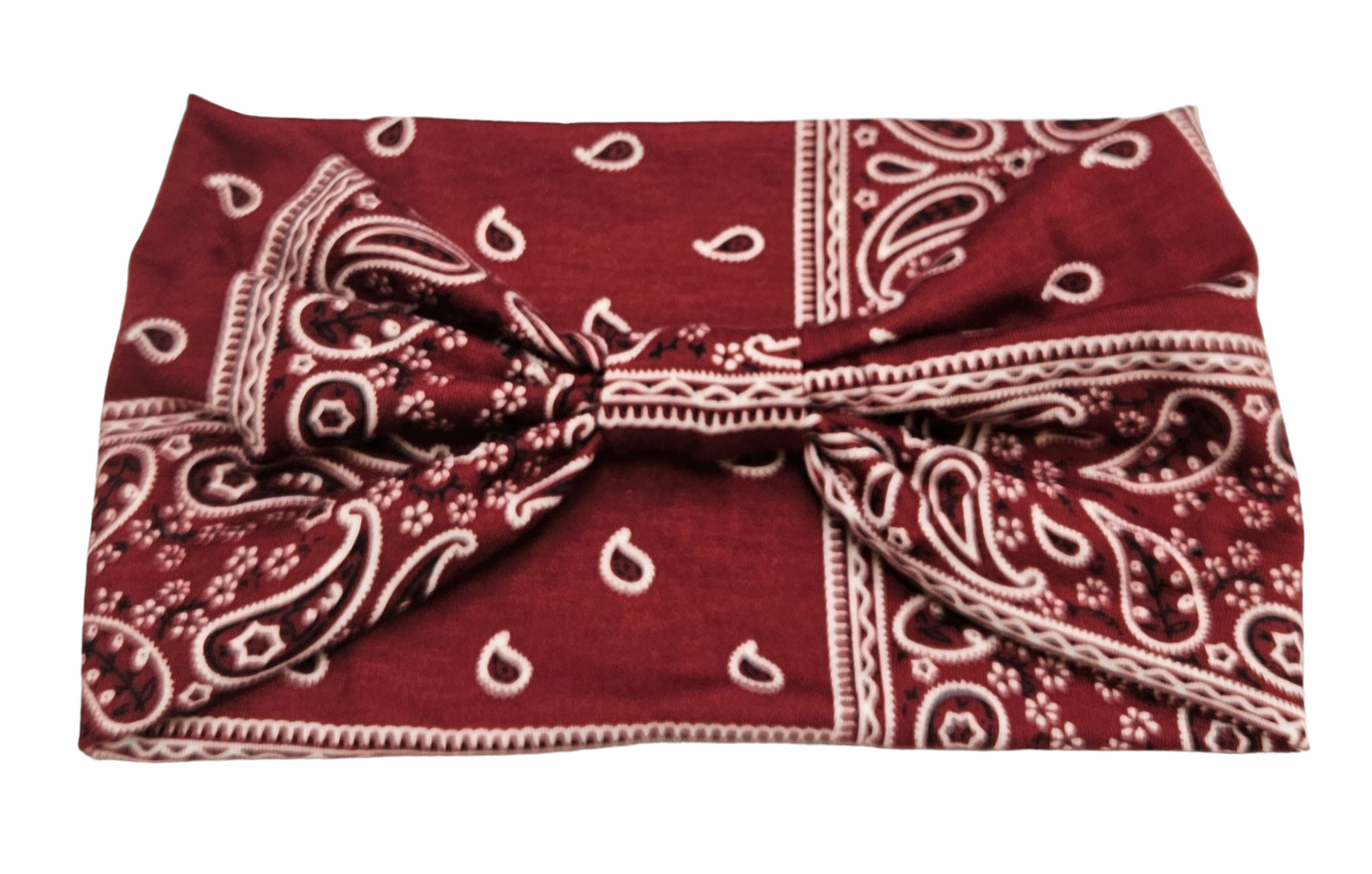 Paisley Print Maroon Headband/wrap