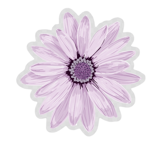 Lavender Colored Daisy Vinyl Sticker