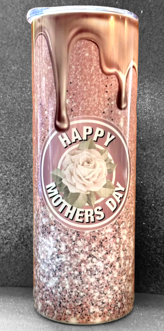 Happy Mother's Day, Rose Gold 20oz Stainless Steel Tumbler