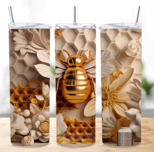 Gold Queen Bee 3D - 20oz Tumbler