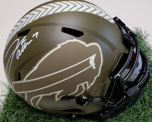 Josh Allen Bills signed(VISOR) Salute to Service Full Size Replica Helmet