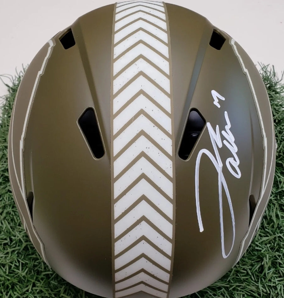 Josh Allen Bills signed(VISOR) Salute to Service Full Size Replica Helmet