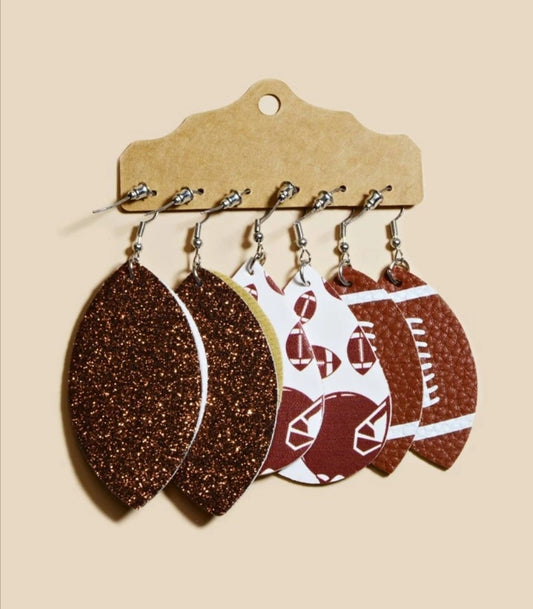 Football Earrings (3-Pair Set)
