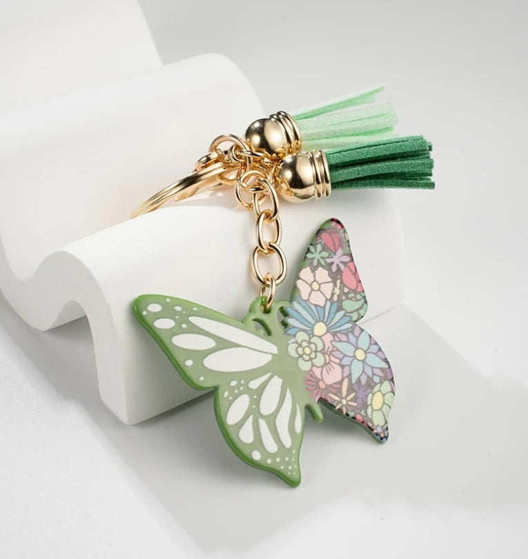 Green Butterfly Keychain