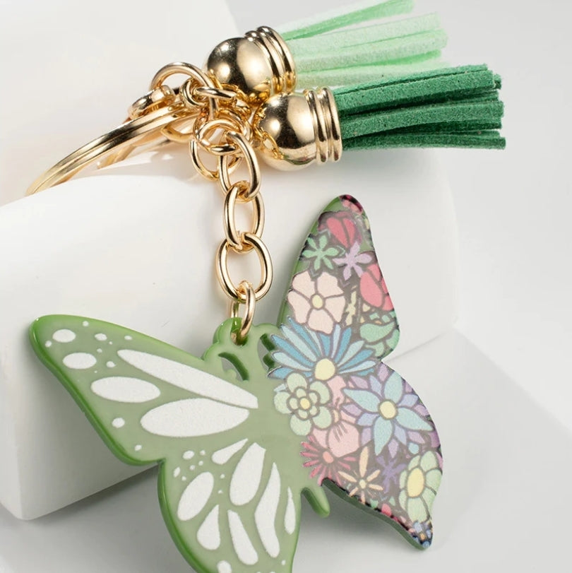 Green Butterfly Keychain