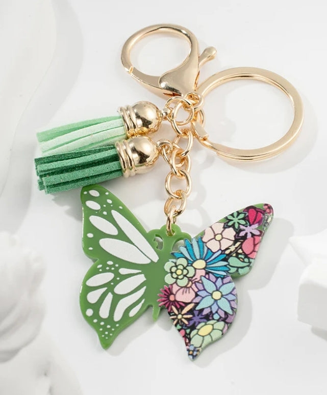 Green Butterfly Keychain