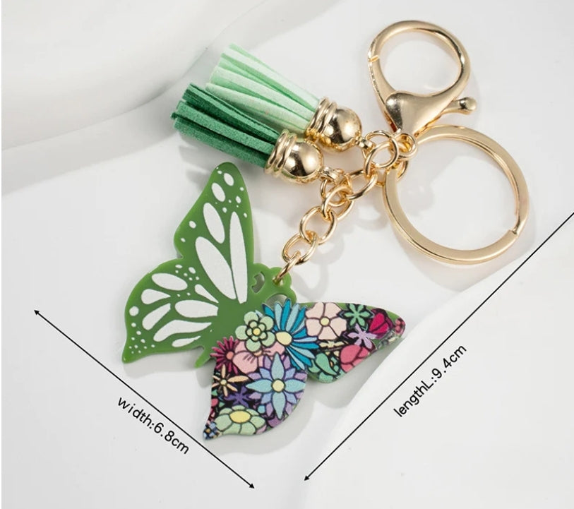 Green Butterfly Keychain