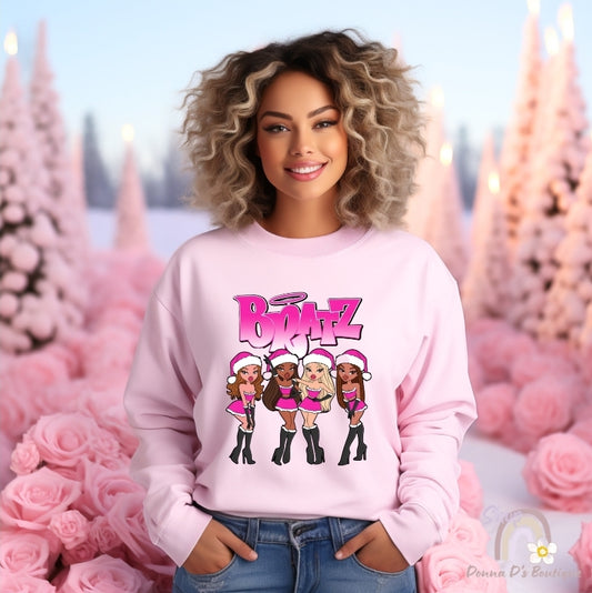 Brats Pink Christmas Crewneck Sweatshirt