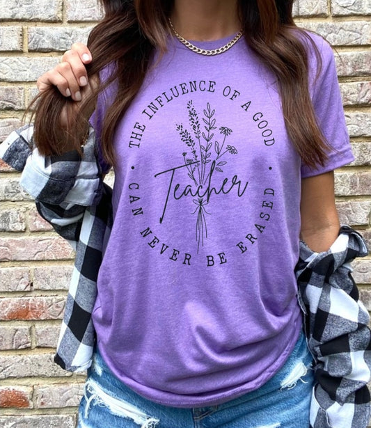 The Influence Of A Good Teacher Can Never Be Erased - Heather Purple Unisex Tshirt