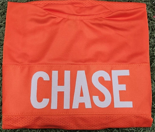 Ja'Marr Chase Signed Custom Orange Pro-Style Football Jersey JSA