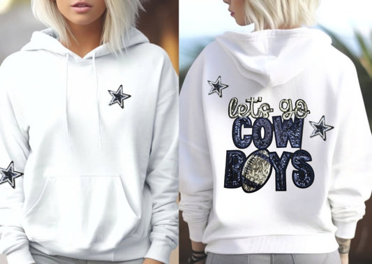 BOYS Sequinced White Unisex Hoodie