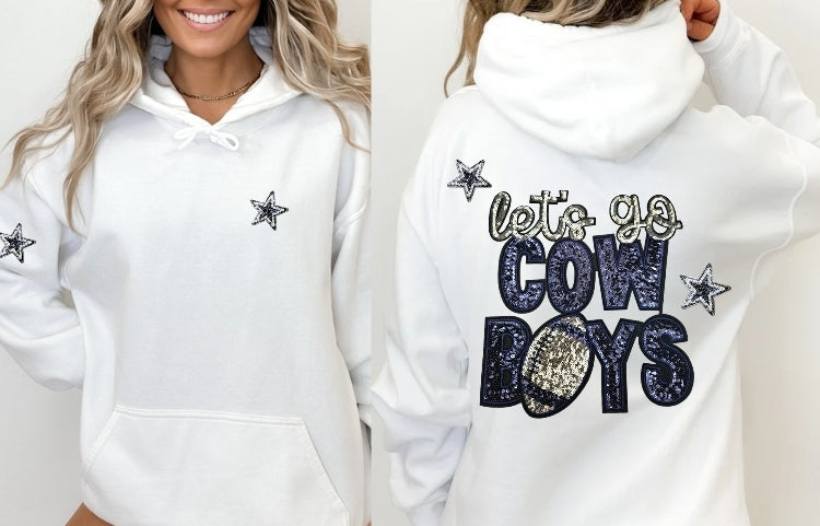 BOYS Sequinced White Unisex Hoodie