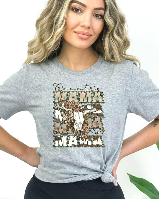 Country MAMA Heather Gray Unisex Tshirt