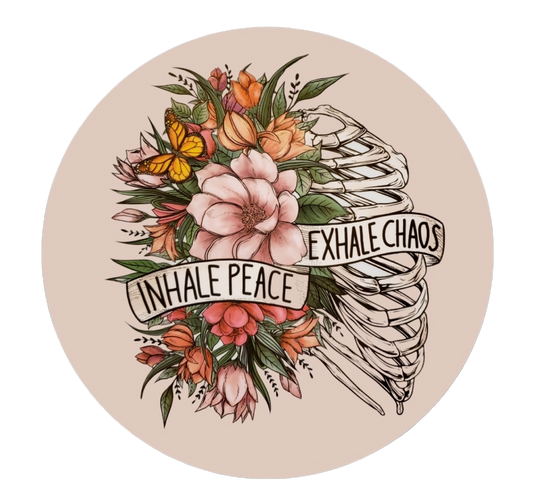 INHALE PEACE EXHALE CHAOS 3" Vinyl Sticker