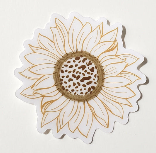 Mini Clear Artsy Fall Sunflower Sticker