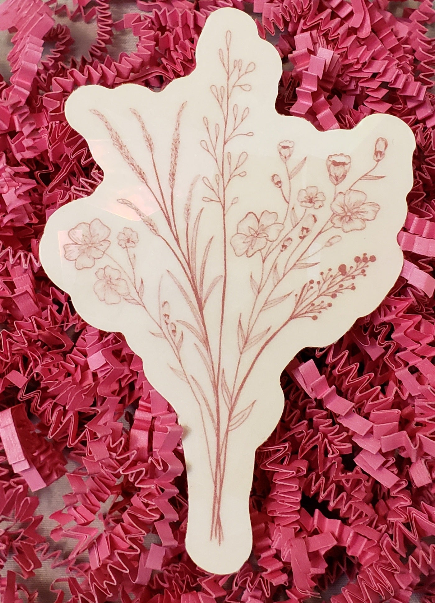 Pink Wildflower Rainbow Sun Catcher Decals