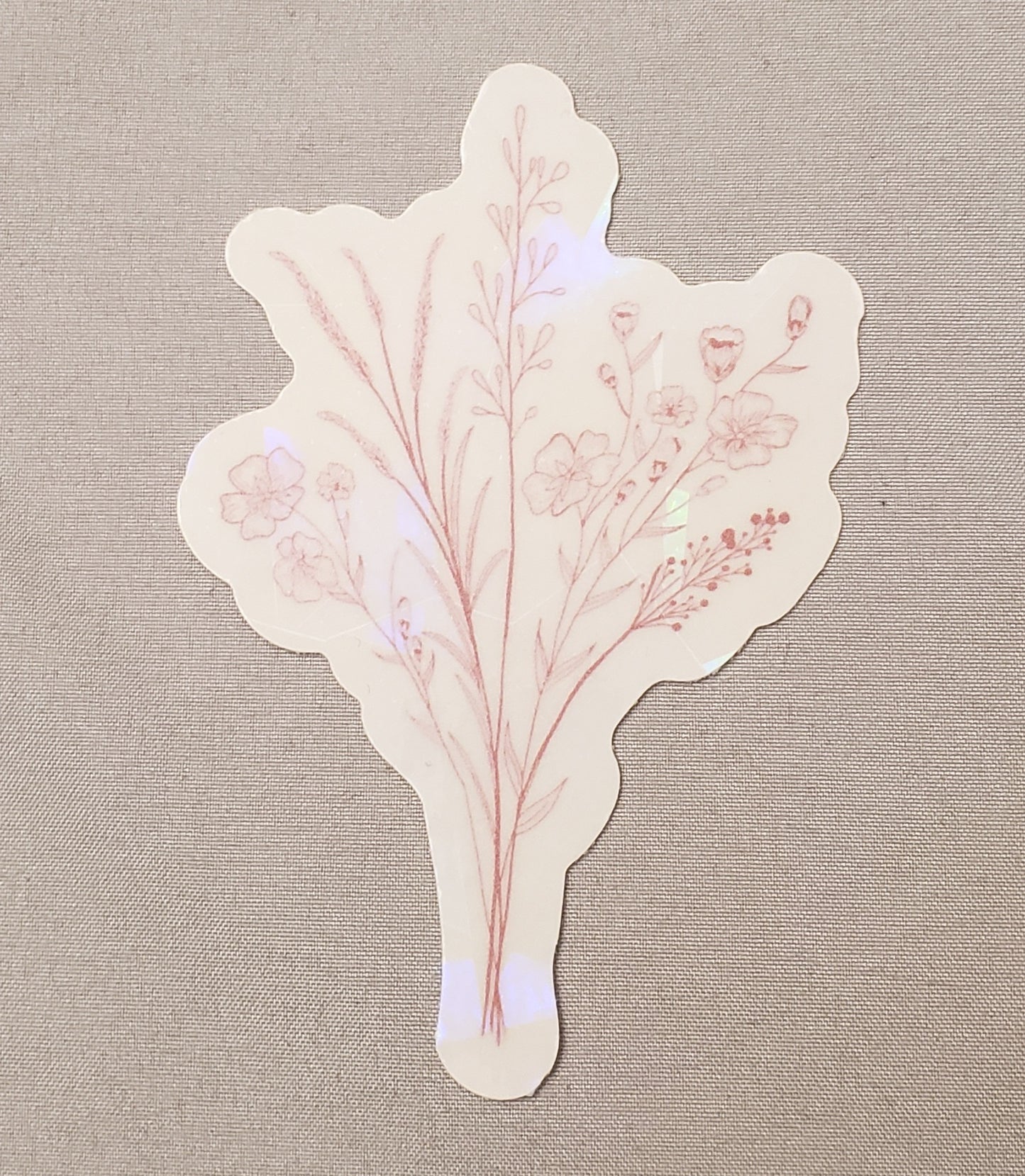 Pink Wildflower Rainbow Sun Catcher Decals