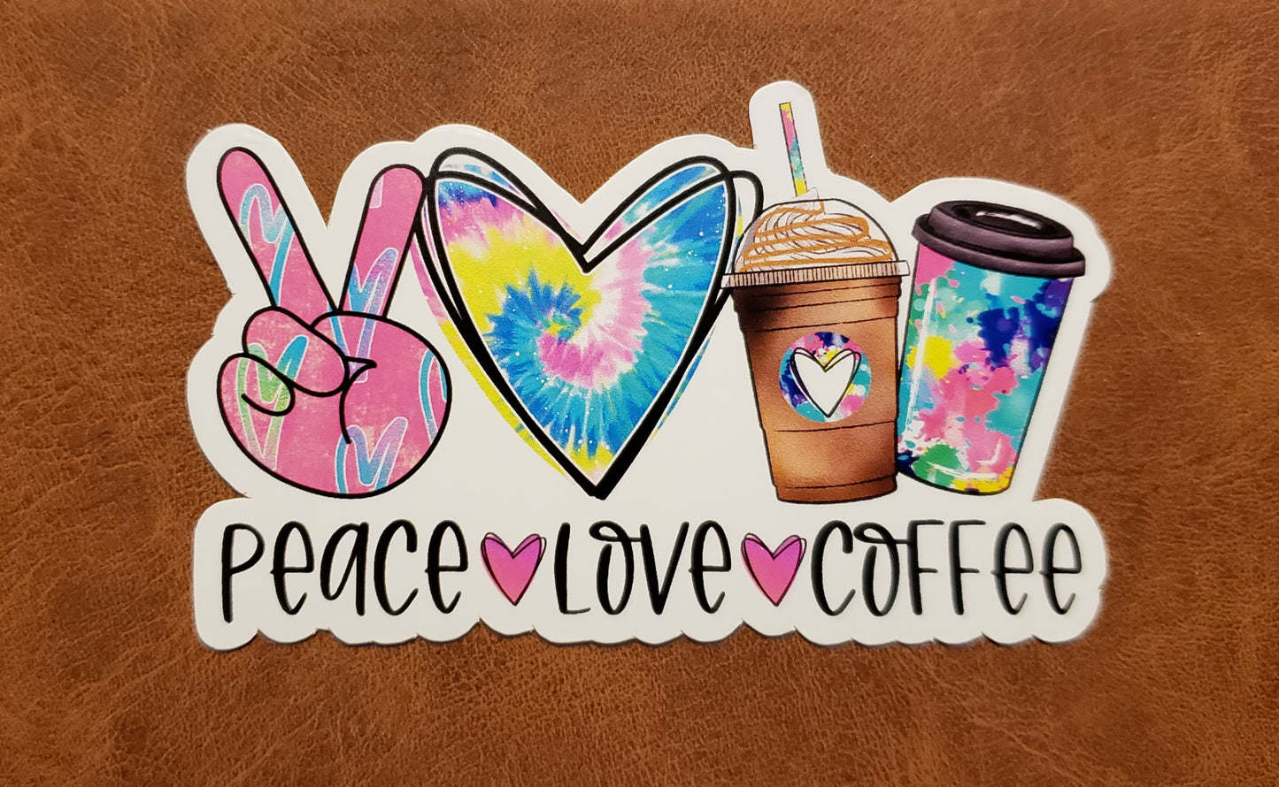 Peace Love Coffee Sticker