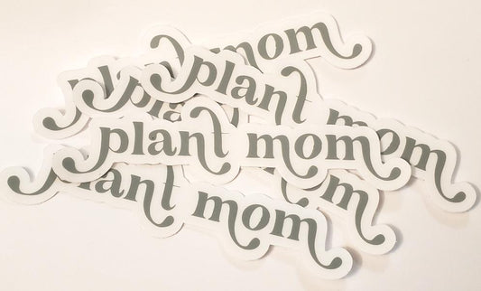 CLEAR Plant Mom Stickers