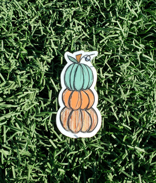 Colorful Pumpkins Clear Vinyl Sticker