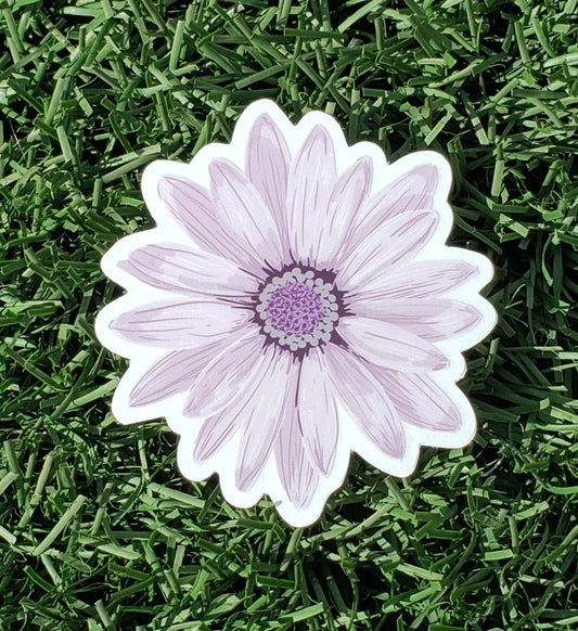 Lavender Colored Daisy Vinyl Sticker