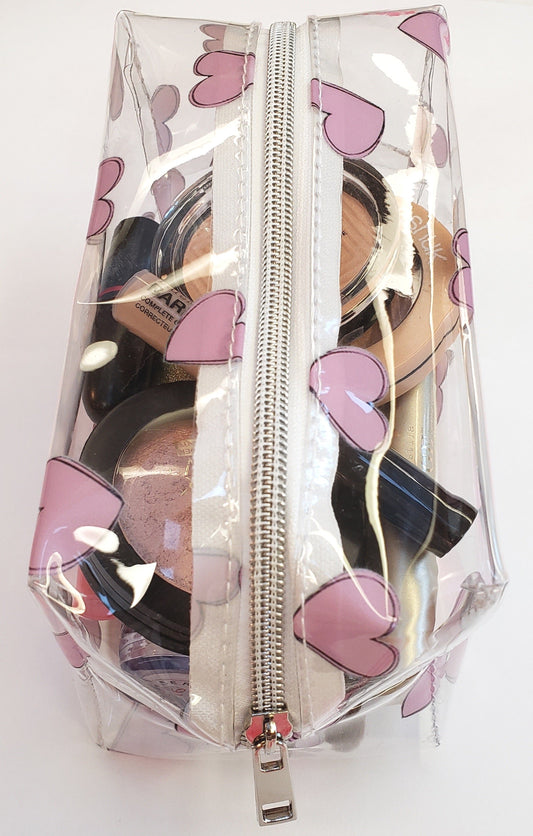 Pink Heart Makeup Bag
