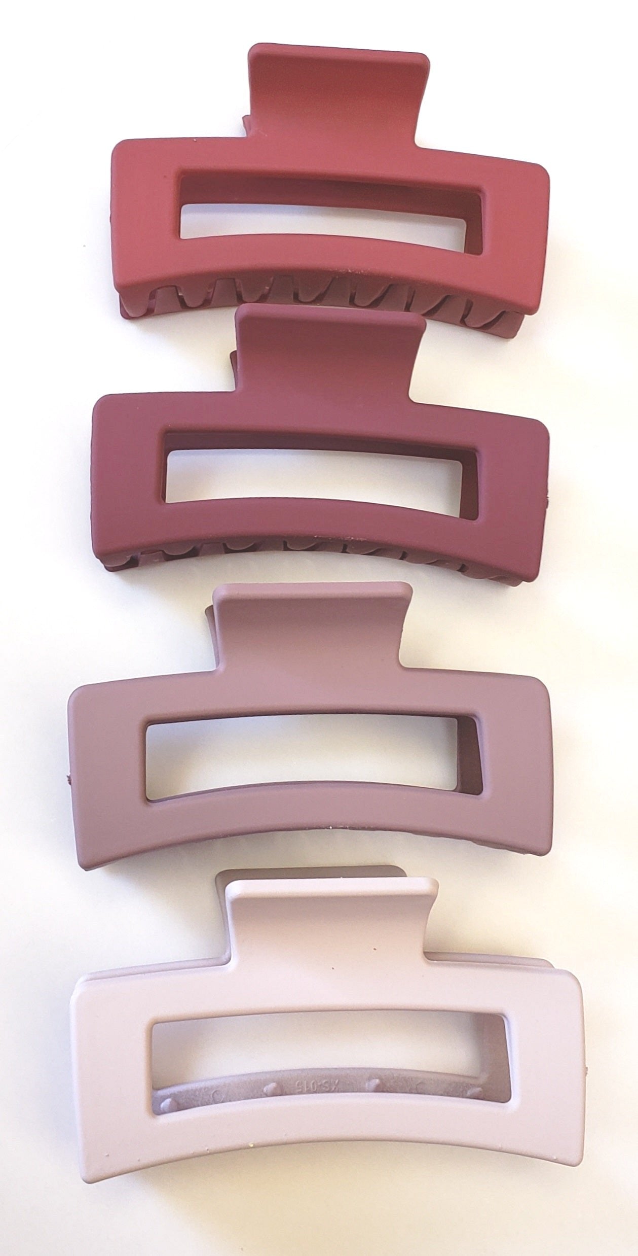 Matte Plastic Hair Claw Clips Versatile Rectangle - 4pcs Set