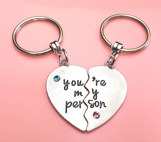 2pcs You're My Person Keychain