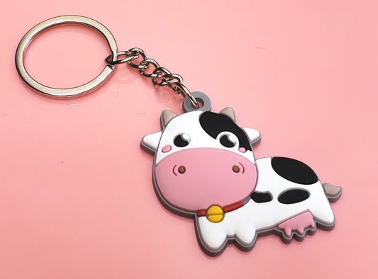 Cartoon Cow Charm Keychain
