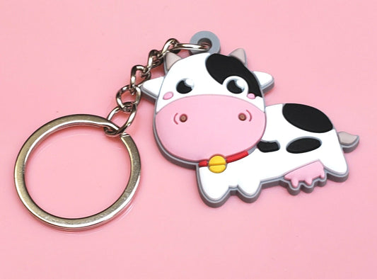 Cartoon Cow Charm Keychain