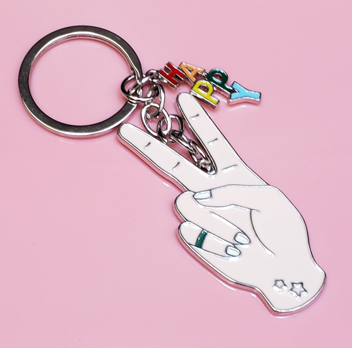 Hand Peace Sign Keychain