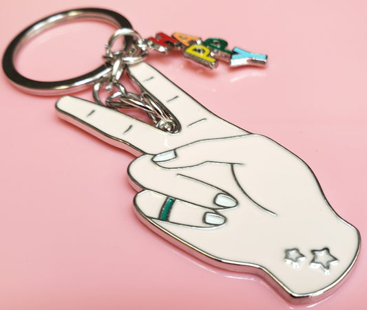 Hand Peace Sign Keychain