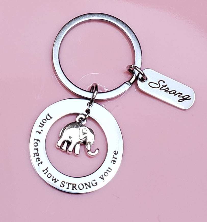 "Strong" Elephant Keychain