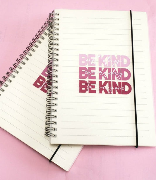 BE KIND Clear Cover Spiral Notebook