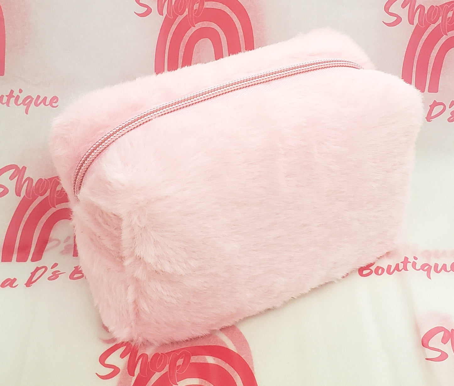 Pink Plush Makeup Bag